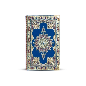 Mały notes w twardej oprawie - granatowy orientalny wzór 14 x 8,5 cm