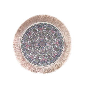 Okrągły dywanik orientalny 30 x 30 cm w kwiatowy wzór