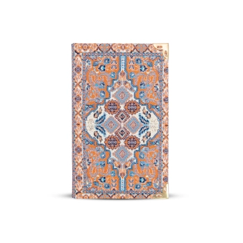 Mały notes w twardej oprawie pomarańczowo-niebieski wzór 14 x 8,5 cm