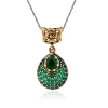 Naszyjnik srebrny ze szmaragdem - Naszyjnik Ogrodu Nimet