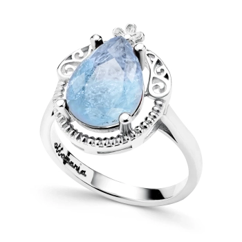 Pierścionek srebrny z turmalinem paraiba Sułtanki Halime