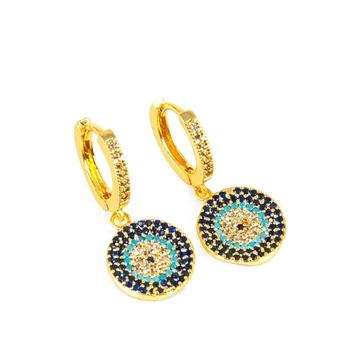 Pozłacane kolczyki z motywem oka proroka