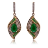 Kolczyki srebrne w orientalnym stylu ze szmaragdem