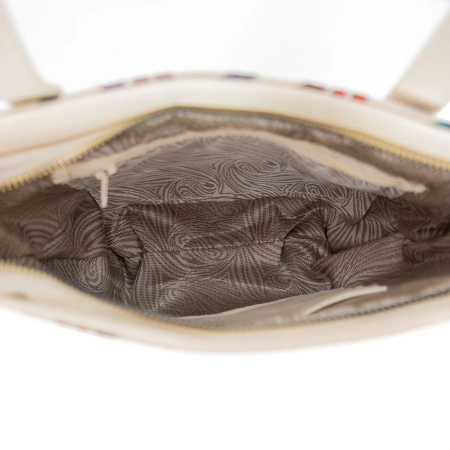 Torebka z gobelinu i ekoskóry - orientalny wzór z tulipanami