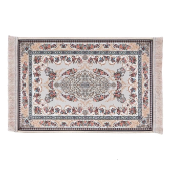 Dywanik dekoracyjny z frędzlami 45x30 cm z kwiatowym ornamentem