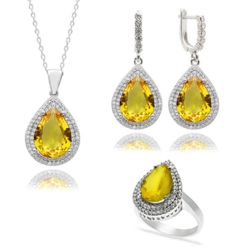 Komplet Sułtanki Hurrem z cytrynami - pełne srebro