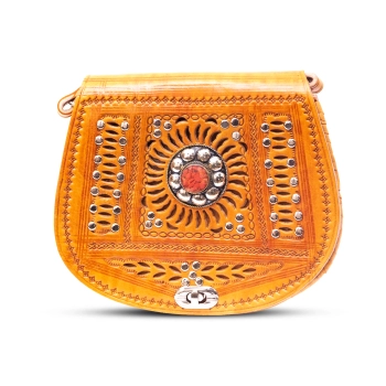 Torebka skórzana - Pomarańczowy Duch Atlasu