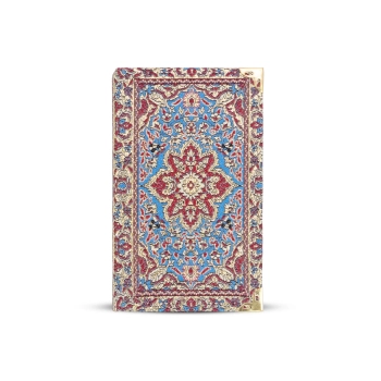 Mały notes w twardej oprawie niebiesko-czerwony wzór 14 x 8,5 cm