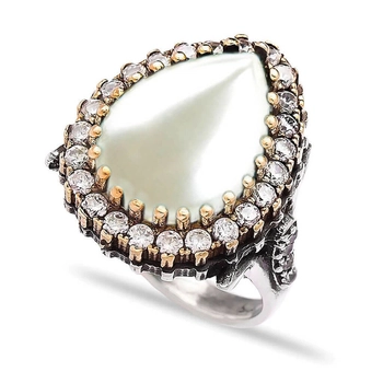 Klasyczny pierścień Hurrem z perłą