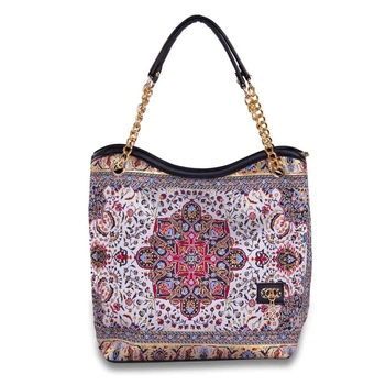 Torebka jasna z geometrycznym wzorem