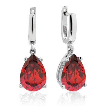 Delikatne kolczyki srebrne z granatem