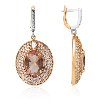 Kolczyki srebrne z zultanitem w stylu ottomańskim