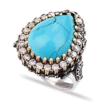 Pierścień srebrny Hurrem z turkusem