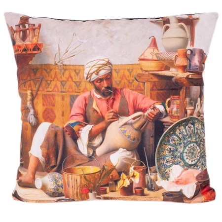 Poszewka na poduszkę - mężczyzna malujący wazon
