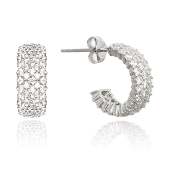 Okrągłe srebrne kolczyki z cyrkoniami