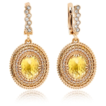 Kolczyki srebrne sułtanki Mihrimah z cytrynem