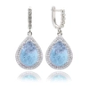 Kolczyki srebrne z niebieskim turmalinem paraiba - srebro 925