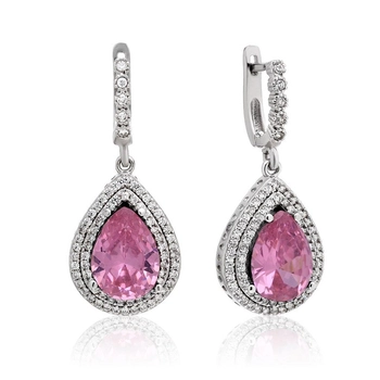 Kolczyki Hurrem z różowym topazem