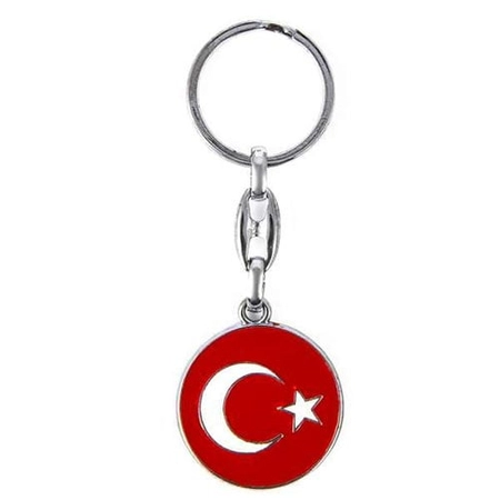 Metalowy breloczek turecka flaga