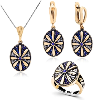 Komplet srebrny z motywem kwiatowym - Wieczór w Stambule