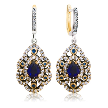 Orientalne kolczyki z szafirami