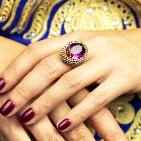 Srebrny komplet z ametrynem - krople znad Bosforu