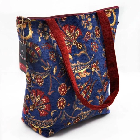 Granatowa torba z uszami - osmańskie zdobienie