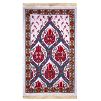 Dywan modlitewny bawełniany 120 x 70 cm z wzorem tulipanów