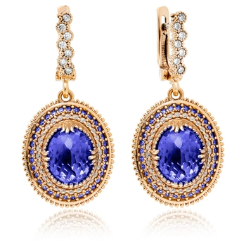 Srebrne kolczyki z szafirem "Sułtanki Mihrimah"