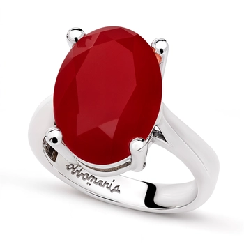 Pierścień srebrny z rubinem
