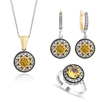 Orientalny komplet srebrny z cytrynem