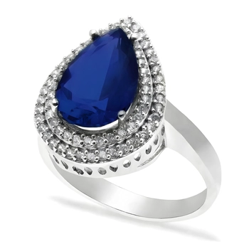 Pierścień Hurrem z szafirem- pełne srebro