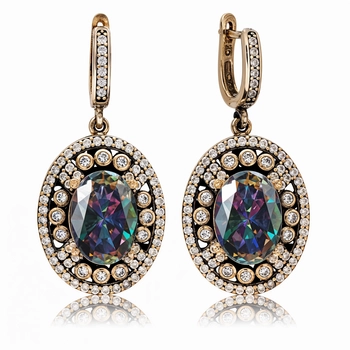 Osmański mistyczny topaz Sułtanki Kosem - kolczyki srebrne