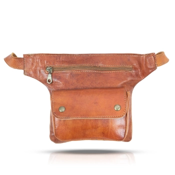 Skórzana nerka z trzema kieszeniami Vintage