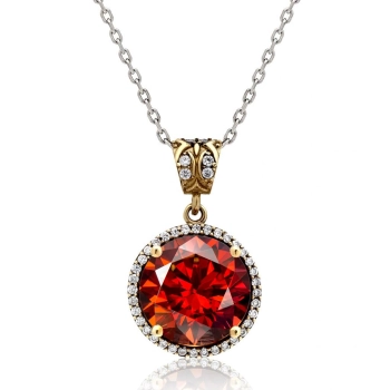 Naszyjnik z granatem - srebro 925