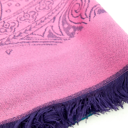 Szal z kaszmiru, turecki w odcieniach różu