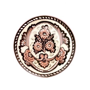 Miedziany talerz z pięknym grawerem