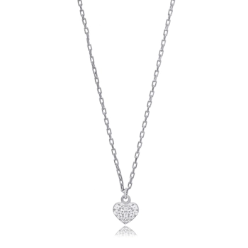 Naszyjnik srebrny z sercem i cyrkoniami ze srebra 925