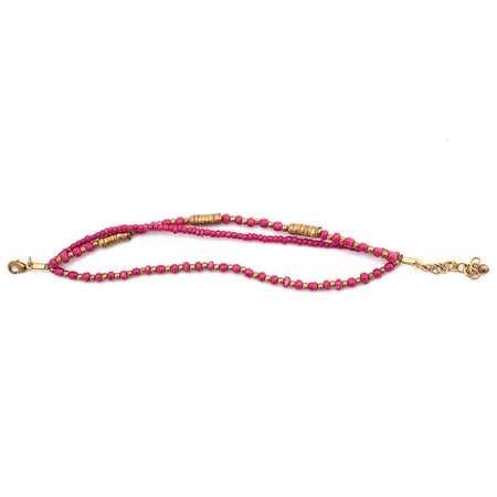 Orientalna bransoletka z koralikami w kolorze różowym