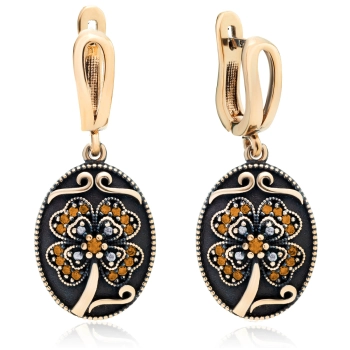 Owalne kolczyki Wieczór w Stambule - Pożegnanie Słońca