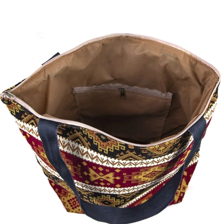 Czarna materiałowa torba w orientalne wzory