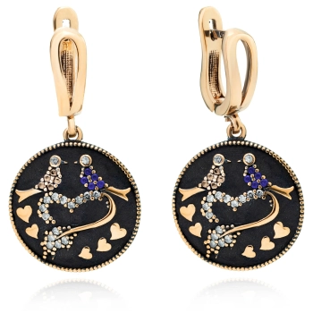 Srebrne kolczyki Wieczór w Stambule - Wieczorne Niebo