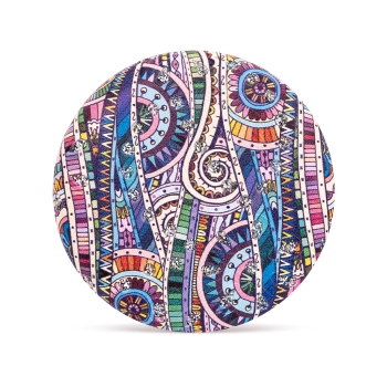 Okrągłe kieszonkowe lusterko w orientalne mozaikowe wzory - Bazarowy Wir