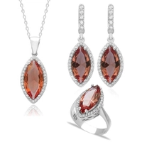 Srebrny podłużny komplet z zultanitem