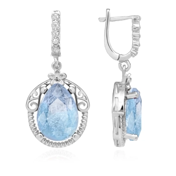 Kolczyki srebrne z turmalinem paraiba Sułtanki Halime