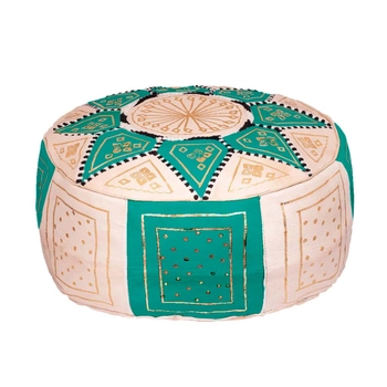 Orientalna wzorzysta skórzana pufa