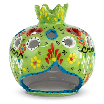 Ceramiczny świecznik ręcznie zdobiony