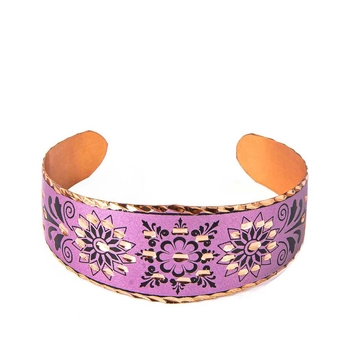 Różowa bransoletka z miedzi