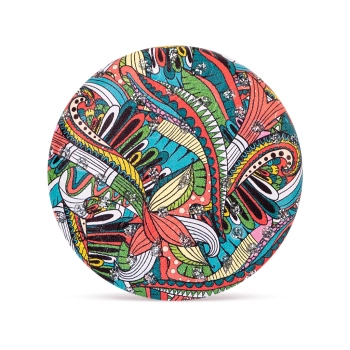 Okrągłe kieszonkowe lusterko w orientalne mozaikowe wzory - Wir Melodii