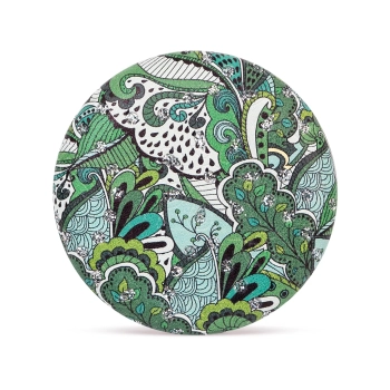 Okrągłe kieszonkowe lusterko w orientalne kwiatowe wzory - Zakręcone Kwiaty